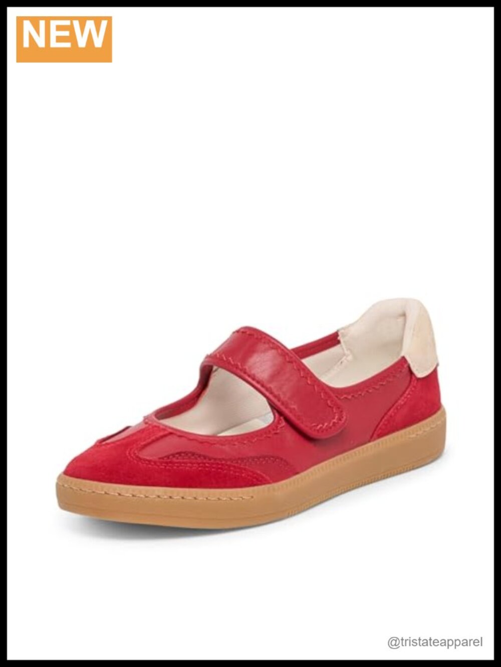 Nanet Ballet Flat Leather Round Toe Hook and Loop Comfort